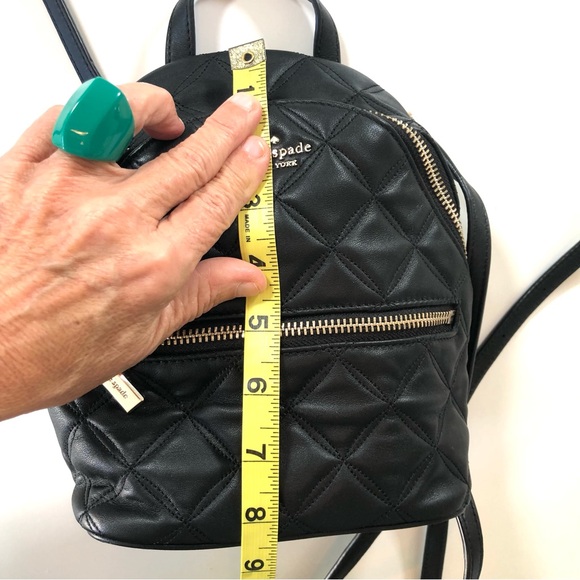 Kate Spade Natalia Mini Convertible Backpack, Crossbody, Quilted Bag, in Black - Picture 8 of 16